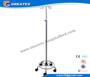 Điều chỉnh thép không gỉ Bệnh viện di động IV Pole Đứng / IV Drip Cực